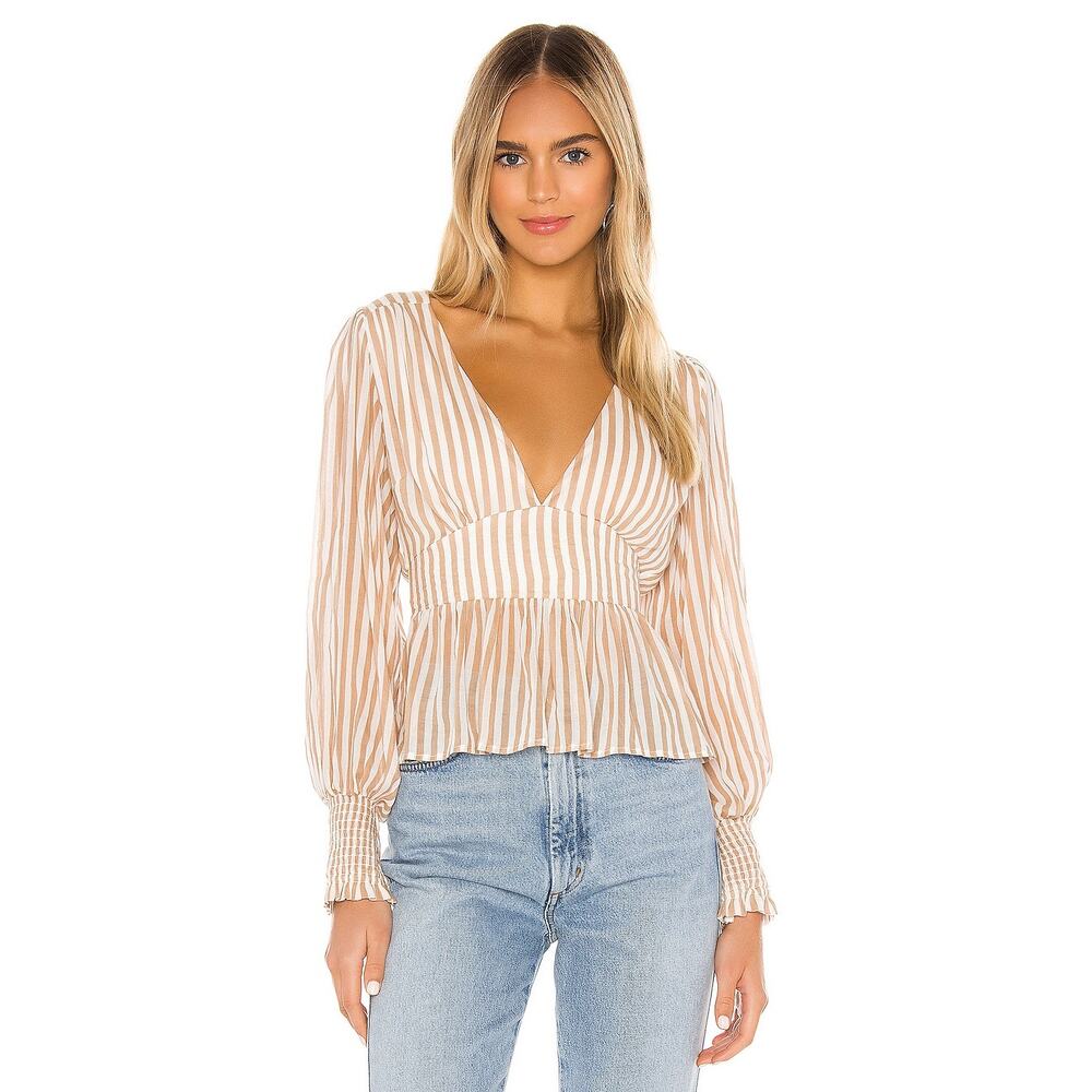 Auguste the Label Tour Sonnet Blouse Almond Size 4 Small New